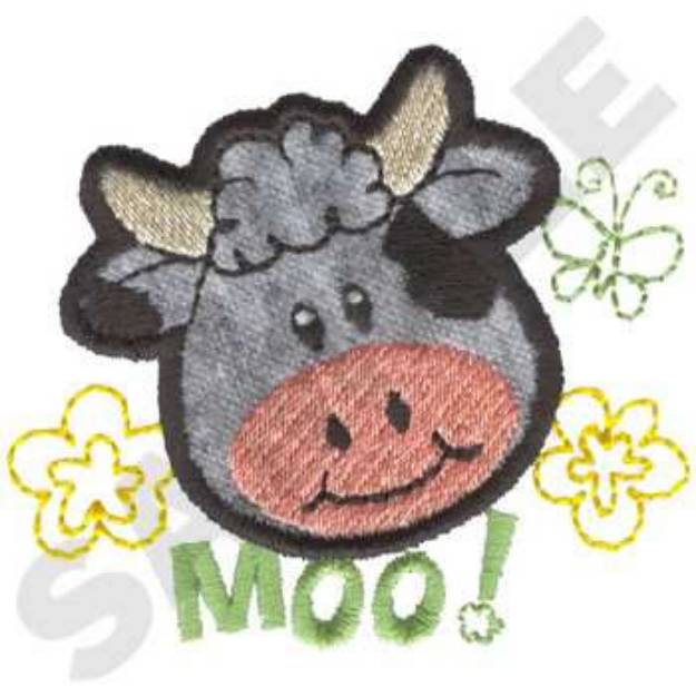 Picture of Cow Applique Machine Embroidery Design