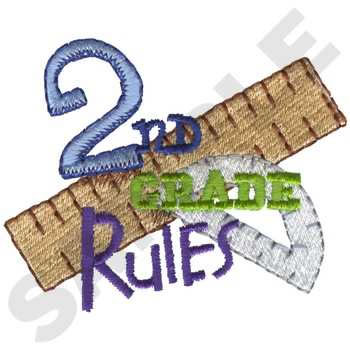 2nd Grade Rules Machine Embroidery Design