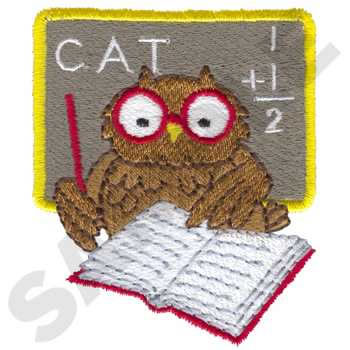 Teacher Owl Machine Embroidery Design