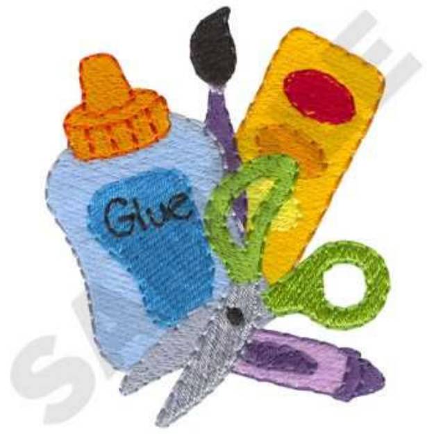 Picture of Art Supplies Machine Embroidery Design