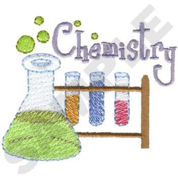 Chemistry Supplies Machine Embroidery Design
