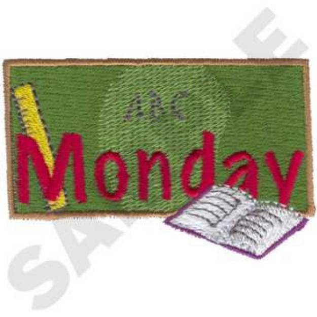 Picture of Monday Text Machine Embroidery Design