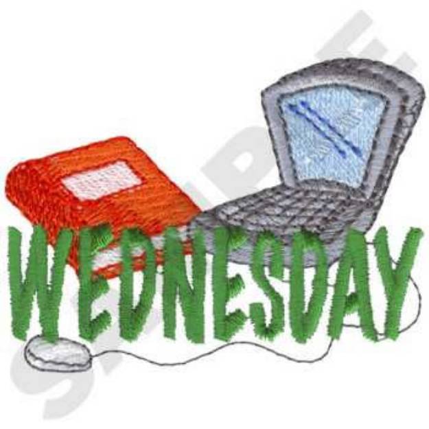 Picture of Wednesday Text Machine Embroidery Design