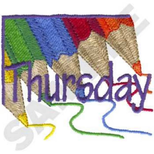 Picture of Thursday Text Machine Embroidery Design