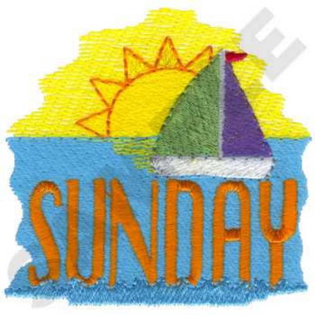 Picture of Sunday Text Machine Embroidery Design