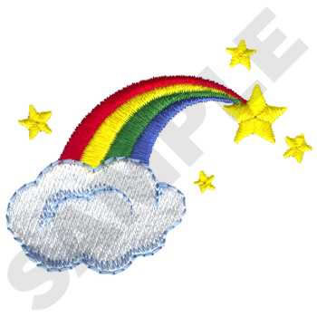 Rainbow With Cloud Machine Embroidery Design