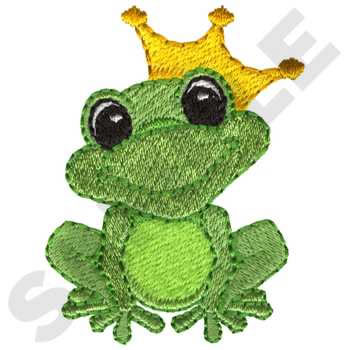 Frog With Crown Machine Embroidery Design