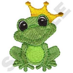 Picture of Frog With Crown Machine Embroidery Design