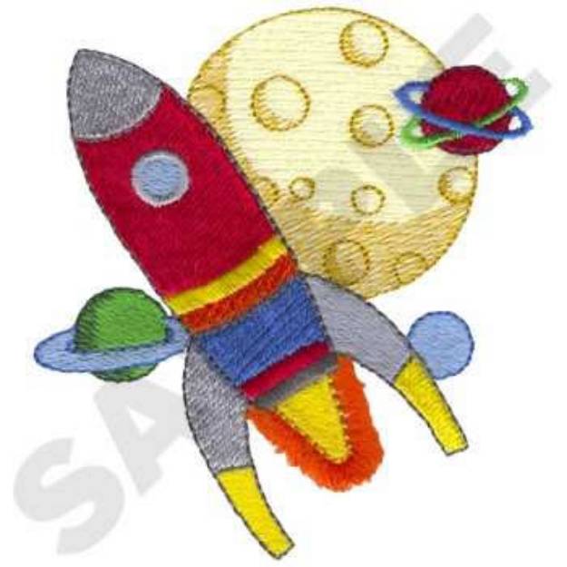 Picture of Rocketship Machine Embroidery Design