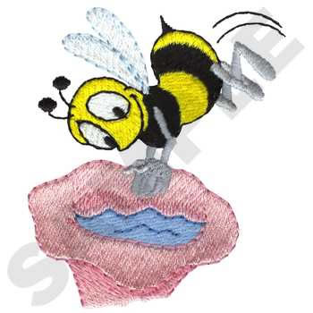 Diving Bee Machine Embroidery Design