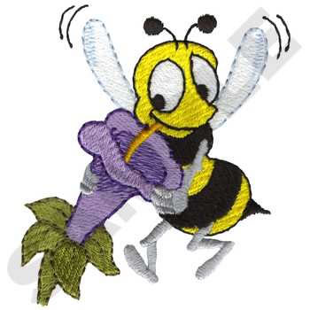 Bee Drinking Nectar Machine Embroidery Design