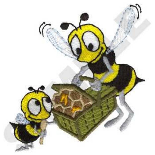 Picture of Bee On Picnic Machine Embroidery Design