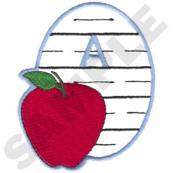 A Is For Apple Machine Embroidery Design