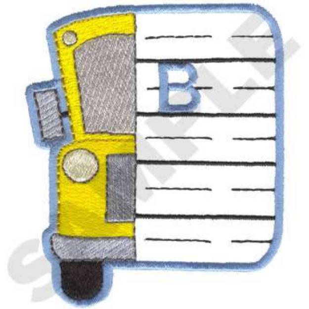 Picture of B Is For Bus Machine Embroidery Design