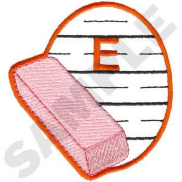 Picture of E Is For Eraser Machine Embroidery Design