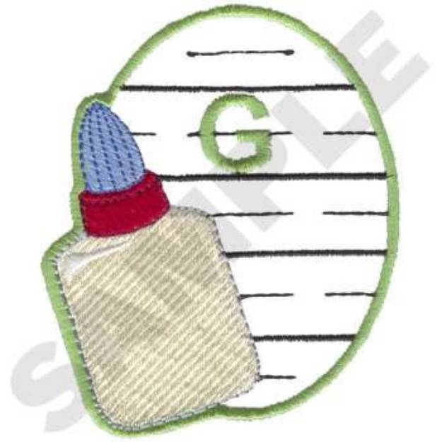 Picture of G Is For Glue Machine Embroidery Design