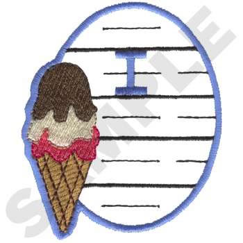 I Is For Ice Cream Machine Embroidery Design