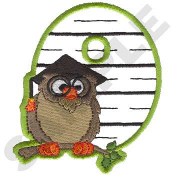 O Is For Owl Machine Embroidery Design