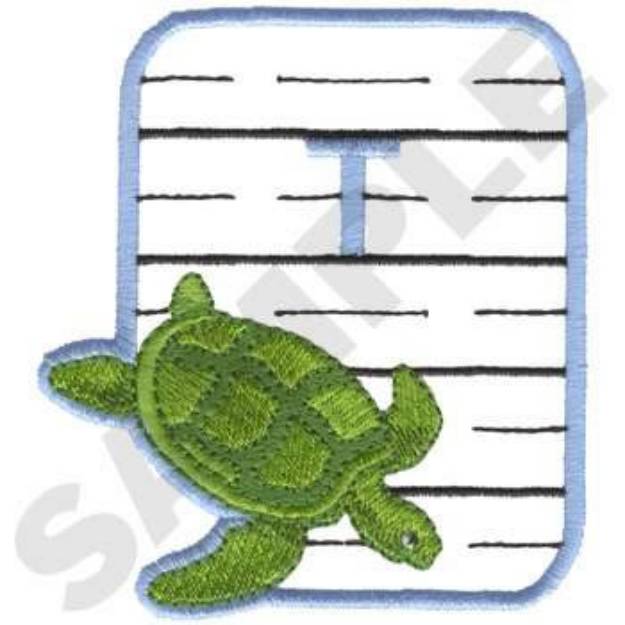 Picture of T Is For Turtle Machine Embroidery Design