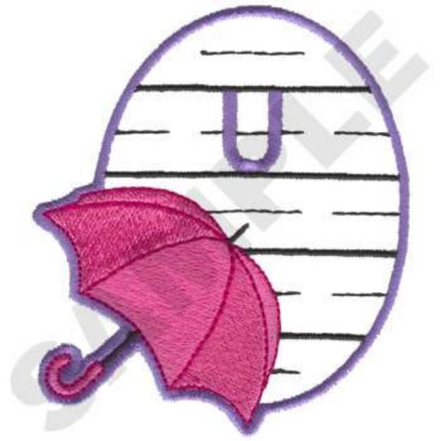 Picture of U Is For Umbrella Machine Embroidery Design