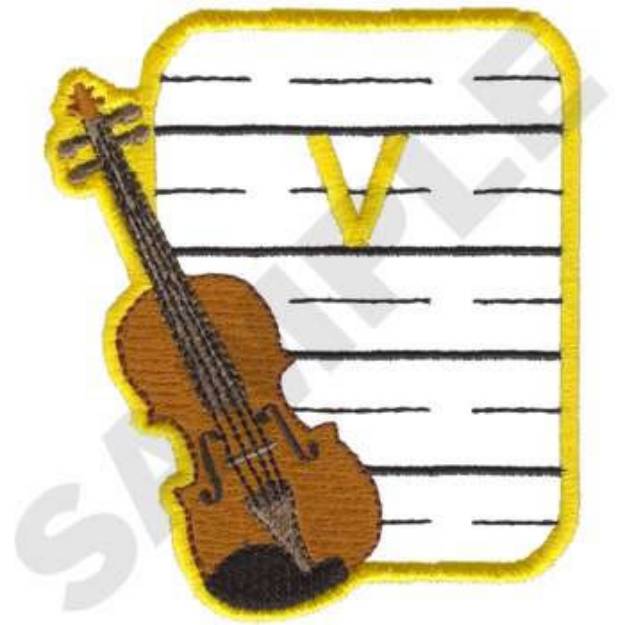 Picture of V Is For Violin Machine Embroidery Design