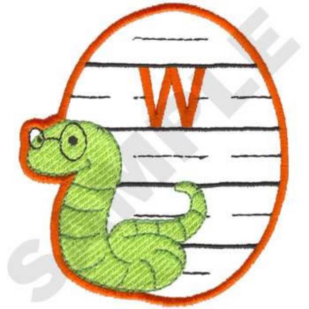 Picture of W Is For Worm Machine Embroidery Design