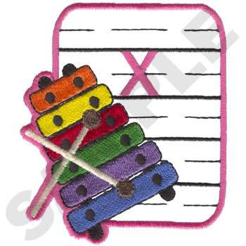 X Is For Xylophone Machine Embroidery Design
