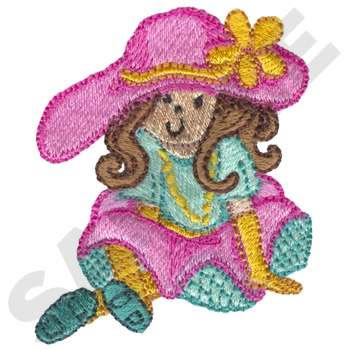 Dress Up Girl Machine Embroidery Design