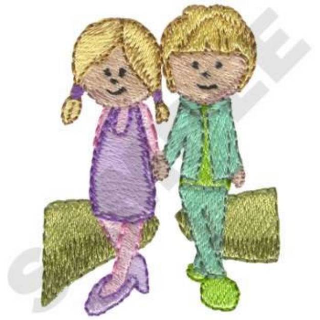 Picture of Little Couple Machine Embroidery Design