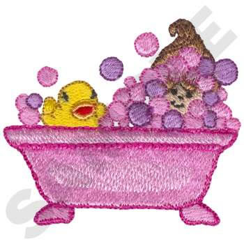 Little Bathtub Girl Machine Embroidery Design