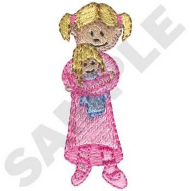 Picture of Little Doll Girl Machine Embroidery Design