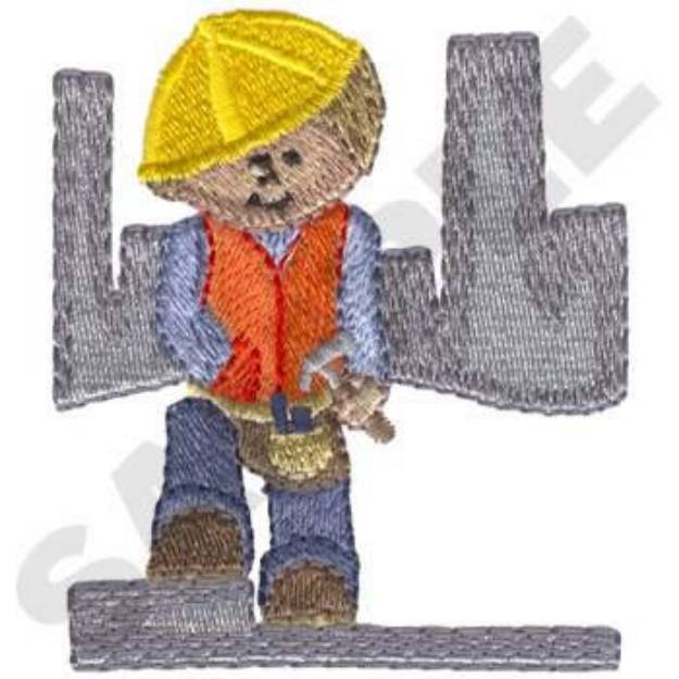 Picture of Little Construction Boy Machine Embroidery Design