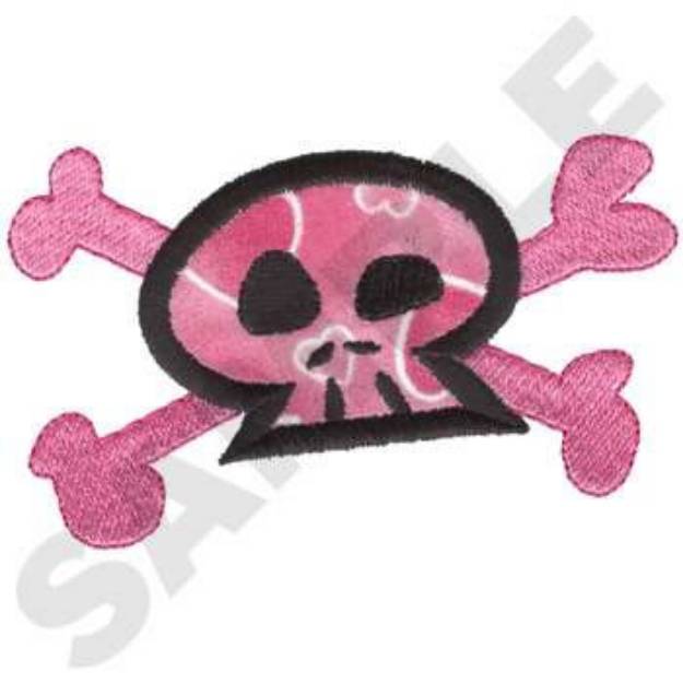 Picture of Cute Skull Applique Machine Embroidery Design