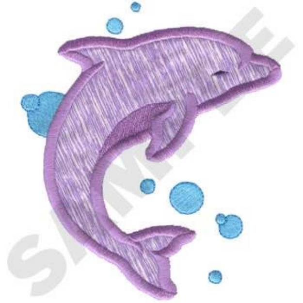 Picture of Dolphin Applique Machine Embroidery Design