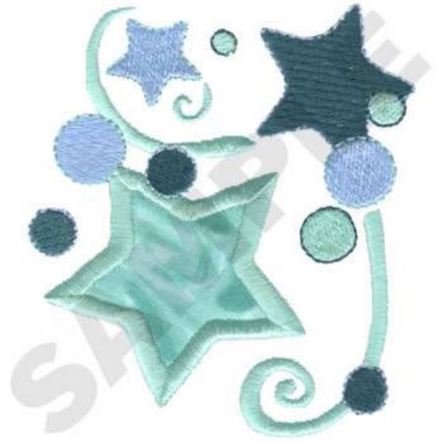 Picture of Stars Applique Machine Embroidery Design