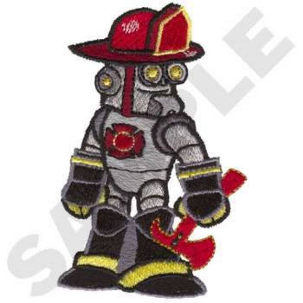 Picture of Fireman Robot Machine Embroidery Design