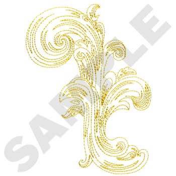 Large Scroll Machine Embroidery Design