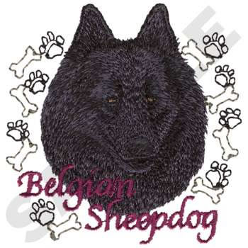 Belgian Sheepdog Machine Embroidery Design