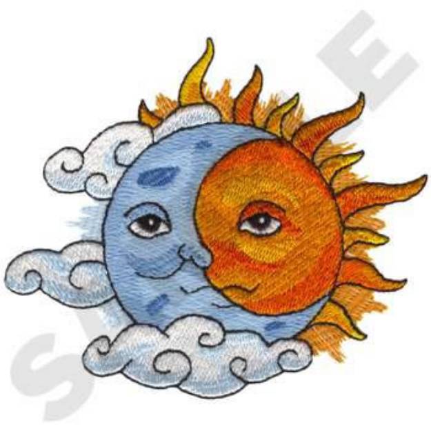 Picture of Celestial Sun & Moon Machine Embroidery Design
