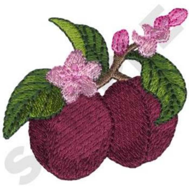 Picture of Plums Machine Embroidery Design