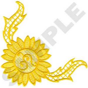 Picture of Sunflower Scroll Machine Embroidery Design