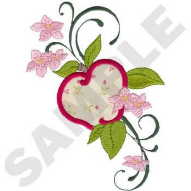 Picture of Apple Blossoms Applique Machine Embroidery Design