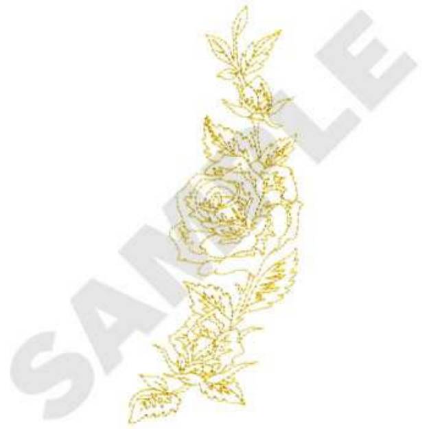 Picture of Roses Outline Machine Embroidery Design