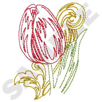 Tulip Machine Embroidery Design