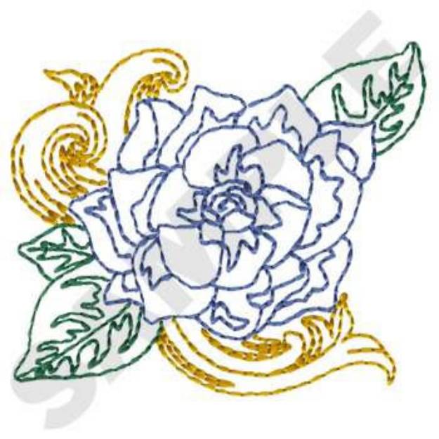 Picture of Gardenia Flower Machine Embroidery Design