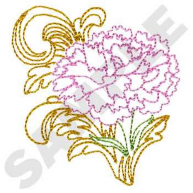 Picture of Carnation Flower Machine Embroidery Design