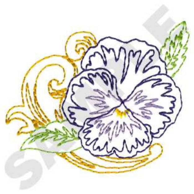 Picture of Pansy Flower Machine Embroidery Design
