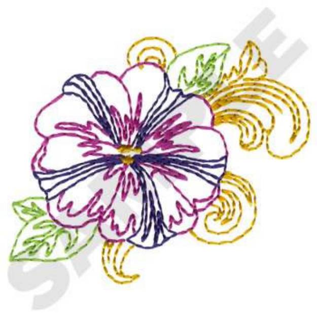 Picture of Petunia Flower Machine Embroidery Design
