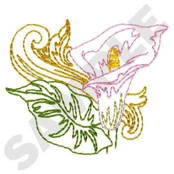 Calla Lily Flower Machine Embroidery Design