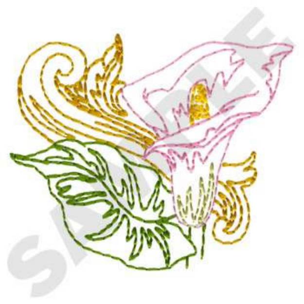 Picture of Calla Lily Flower Machine Embroidery Design